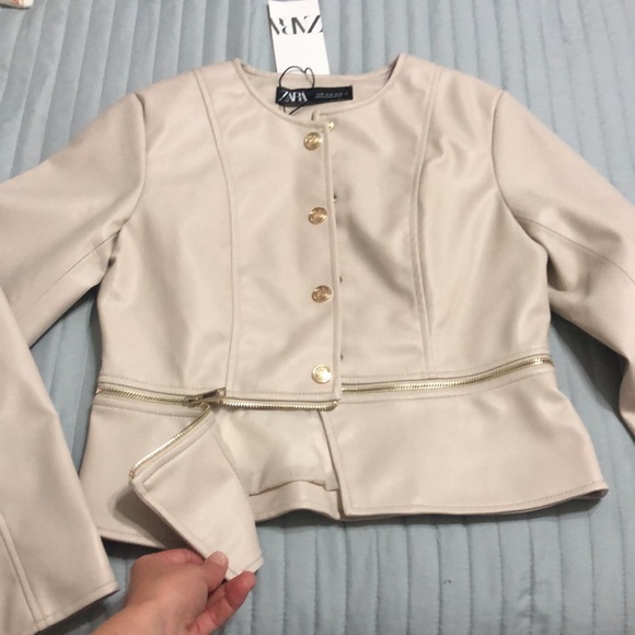 Zara faux leather zippered jacket - Picture 1 of 11
